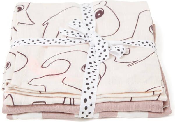 Done by Deer hydrofiele spuugdoekjes 70x70 Deer friends(set van 3)Powder