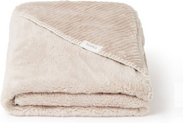 Koeka omslagdoek teddy/corduroy Vik 100x100 cm oudroze