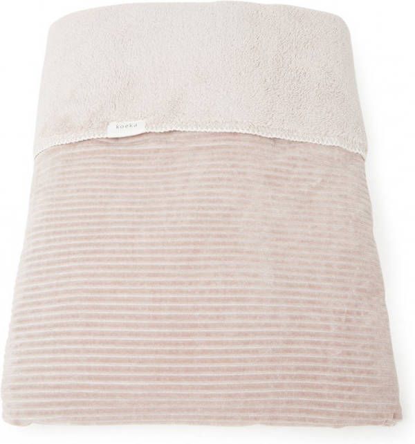 Koeka Ledikantdeken Vik Grey Pink Teddy Gevoerd 100x150 cm