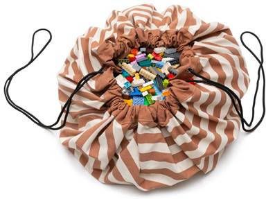Play&Go 2 in 1 opbergzak/speelkleed Stripes Brown