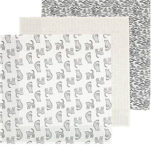 HEMA hydrofieldoek 60x60 cheeta set van 3 zwart/wit