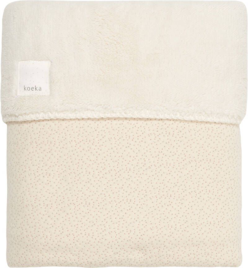 Koeka baby ledikantdeken Riga met teddy 100x150 cm warm white