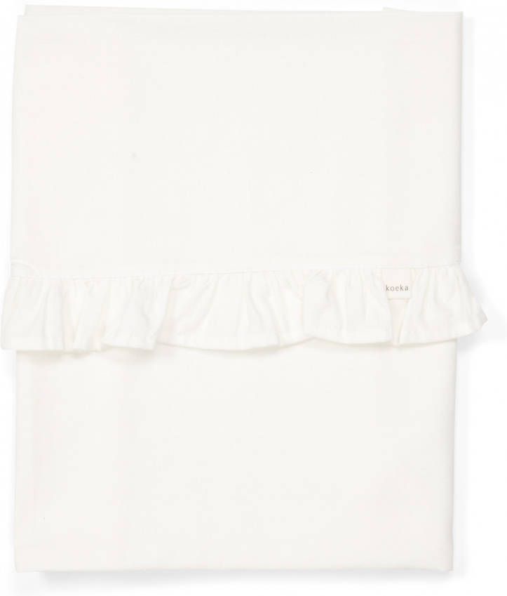 Koeka baby wieglaken Ruffle 80x100 cm wit/warm white