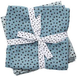 Done by Deer Happy Dots hydrofiele monddoekjes 70x70 cm (2 stuks) blauw