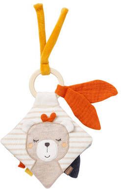 Fehn Grijpspeeltje NATUR, textielen boek ezel & teddy