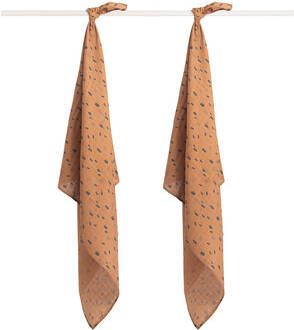 Jollein hydrofiel multidoek large 115x115cm set van 2 Spot caramel