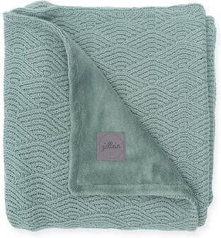 jollein Gebreide deken River gebreid essenkoraal green fleece 75 x 100 cm