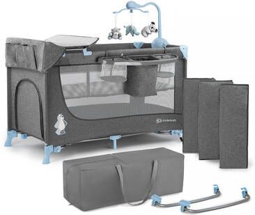 WOHI Kinderkraft Reisbedje Campingbedje Joy 126 X 65 X 76 Cm 10, 5 Kg Blauw Eenvoudig Inklapbaar