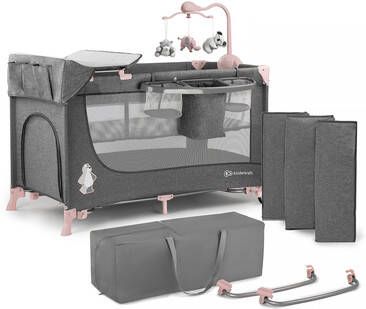 vidaXL Kinderkraft Reisbedje Campingbedje Joy 126 X 65 X 76 Cm 10, 5 Kg Roze Eenvoudig Inklapbaar