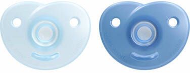 Philips AVENT Speen Soothie 0 6m SCF099 kaakvriendelijk voorgevormde speen van silicone, inclusief sterilisatiebox(2 stuks )