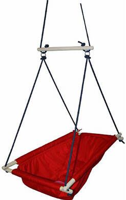 Roba ® Hangmat Hangstoel, rood meegroeiende babyschommel met buikriem en bekleding