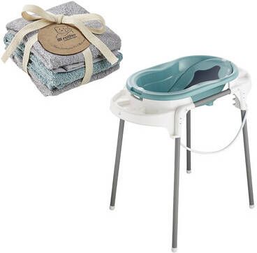 Rotho Babydesign Babybad TOP Badestation, lagoonstone greylagoon Made in Germany(set, 4 delig )