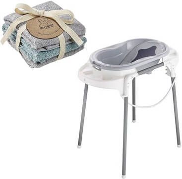 Rotho Babydesign Babybad TOP Badestation, stone grey Made in Germany(set, 4 delig )