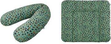 Rotho Babydesign Aankleedkussen Leopard breed, inclusief voedingskussen multi, made in europe(set, 2 delig )