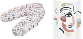 Rotho Babydesign Aankleedkussen Modern Art in wigvorm, inclusief voedingskussen multi, made in europe(set, 2 delig )