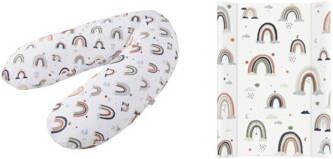 Rotho Babydesign Aankleedkussen Boho Rainbow in wigvorm, inclusief voedingskussen multi, made in europe(set, 2 delig )