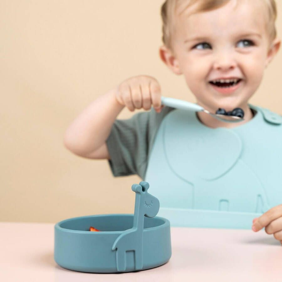 Done by Deer Baby Accessoires Peekaboo first meal set Deer friends Blauw