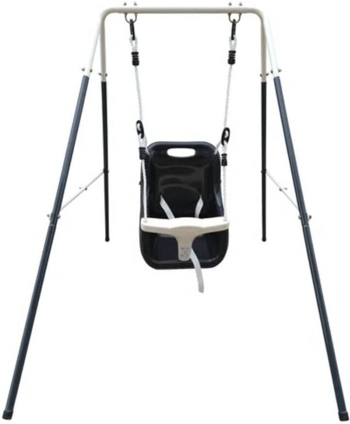 AXI Baby Schommel Met Metalen Frame & Zitje In Antraciet/crème Babyschommel Voor Buiten Voor Baby&apos, s Vanaf 9 Maanden