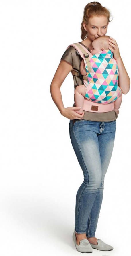 WAYS Kinderkraft Draagzak Draagzak Baby 0.7 Kg Roze Zeer Compact Opvouwbaar Vanaf 3 Maanden 2 Draagposities