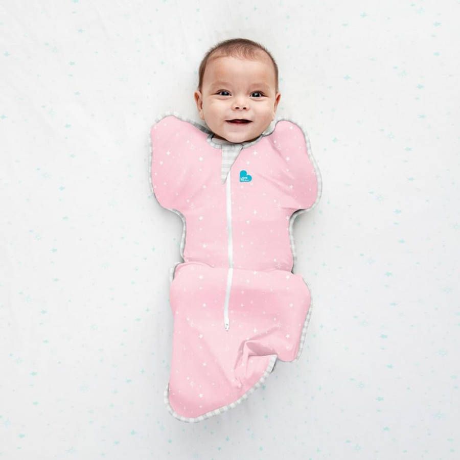 Love to Dream baby zomer inbakerslaapzak LITE 0 4 mnd roze/wit