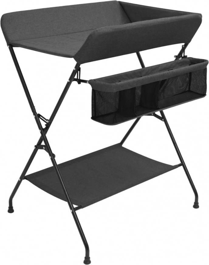 VIDAXL Verschoontafel ijzer antracietkleurig