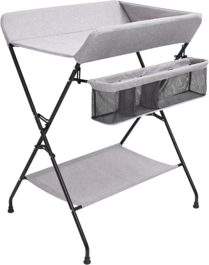 VIDAXL Verschoontafel ijzer lichtgrijs