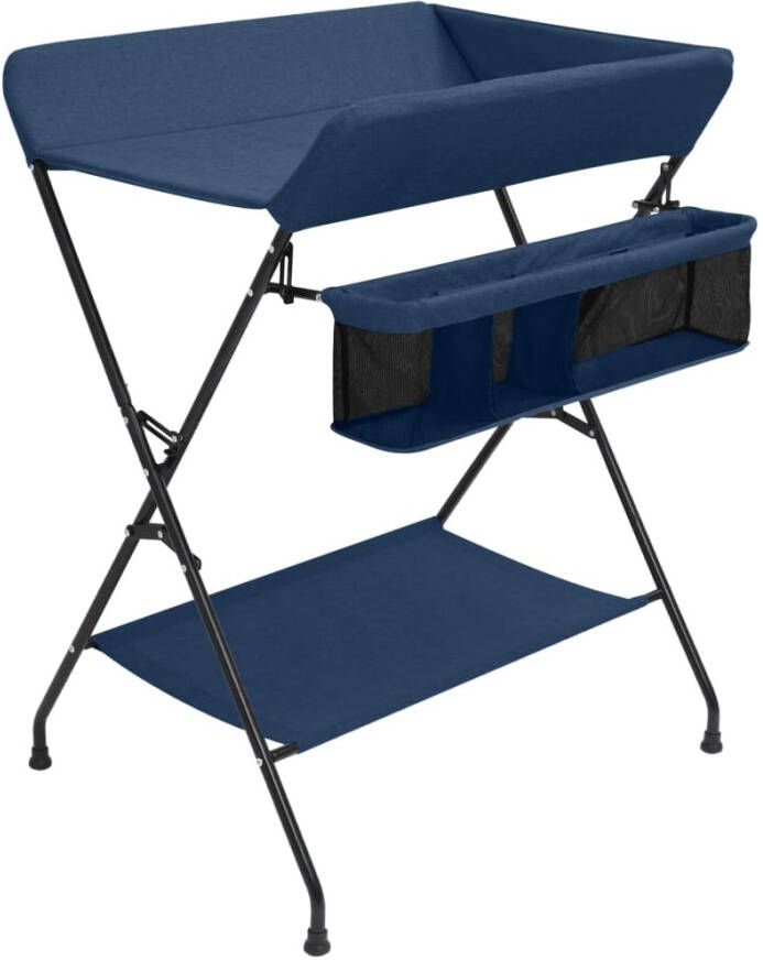 VIDAXL Verschoontafel ijzer marineblauw