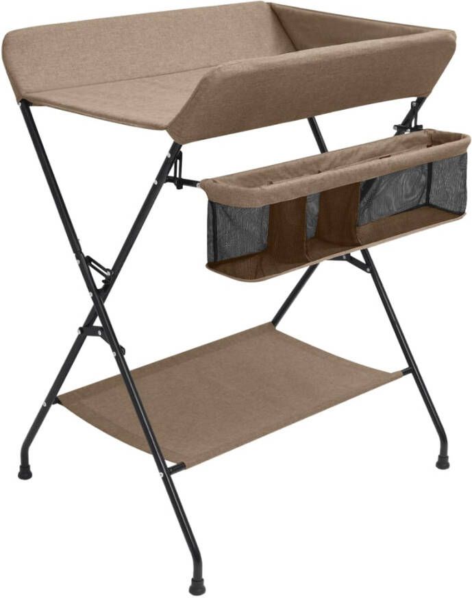 VIDAXL Verschoontafel ijzer taupe