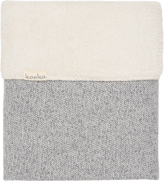 Koeka Vigo baby wiegdeken teddy 75x100 cm sparkle grey/pebble